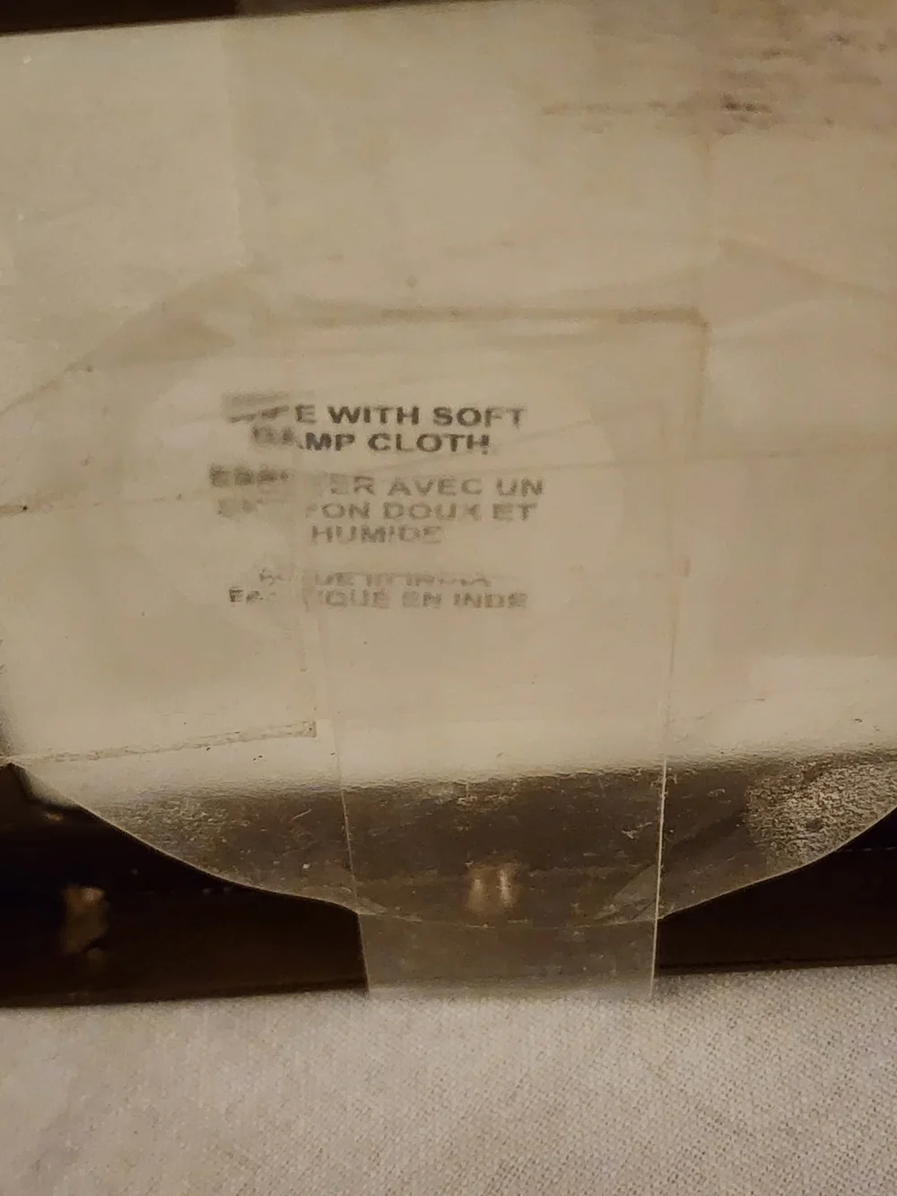 White Marble Coaster Set (4) with Brown Holder